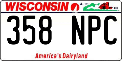 WI license plate 358NPC