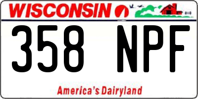 WI license plate 358NPF