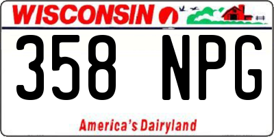 WI license plate 358NPG
