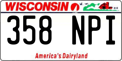 WI license plate 358NPI