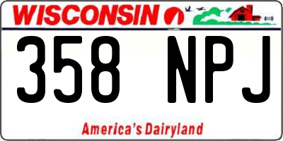WI license plate 358NPJ