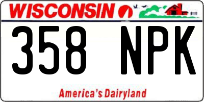 WI license plate 358NPK