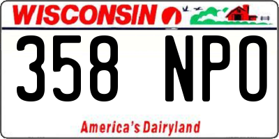 WI license plate 358NPO