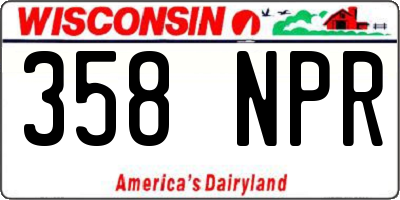 WI license plate 358NPR