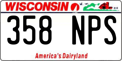 WI license plate 358NPS