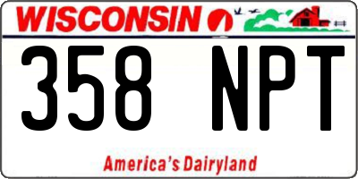 WI license plate 358NPT