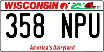 WI license plate 358NPU