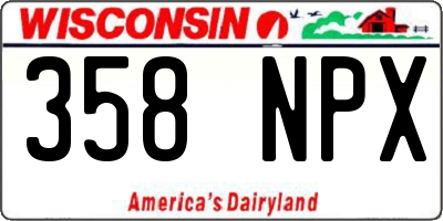 WI license plate 358NPX