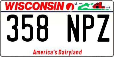 WI license plate 358NPZ