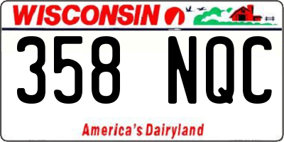 WI license plate 358NQC