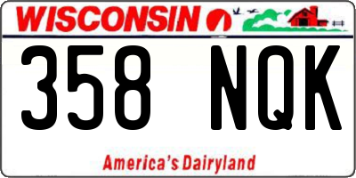 WI license plate 358NQK