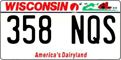 WI license plate 358NQS