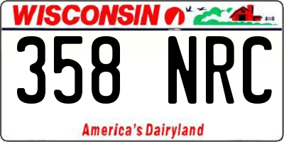 WI license plate 358NRC