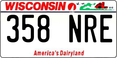 WI license plate 358NRE