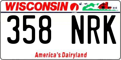 WI license plate 358NRK