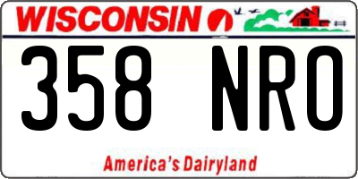 WI license plate 358NRO