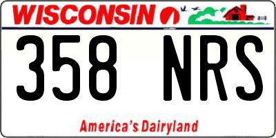 WI license plate 358NRS