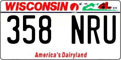 WI license plate 358NRU