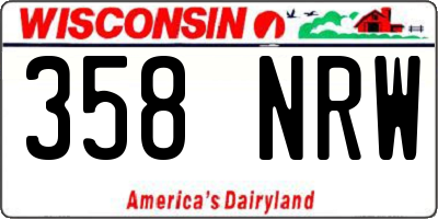 WI license plate 358NRW
