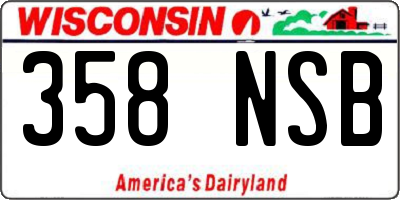 WI license plate 358NSB
