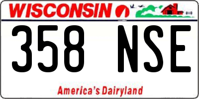 WI license plate 358NSE