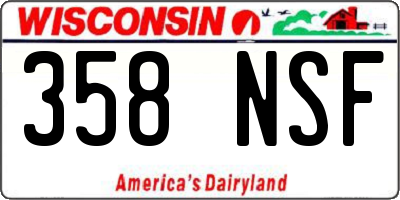 WI license plate 358NSF