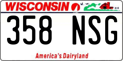 WI license plate 358NSG