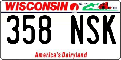 WI license plate 358NSK