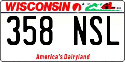 WI license plate 358NSL