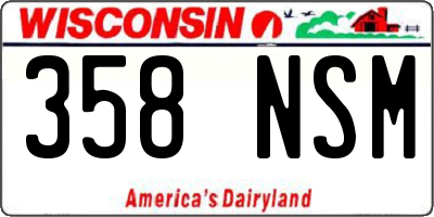 WI license plate 358NSM