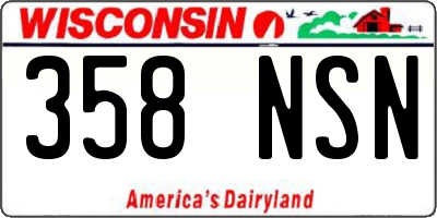 WI license plate 358NSN