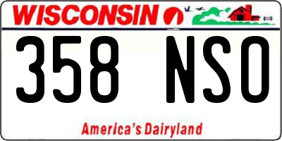 WI license plate 358NSO