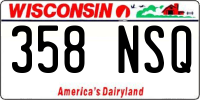 WI license plate 358NSQ