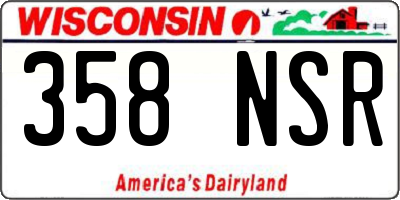 WI license plate 358NSR