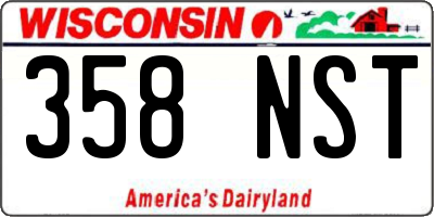 WI license plate 358NST