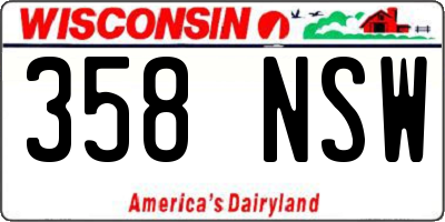 WI license plate 358NSW