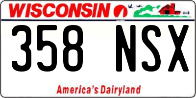 WI license plate 358NSX