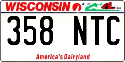 WI license plate 358NTC