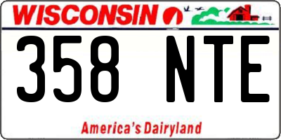WI license plate 358NTE