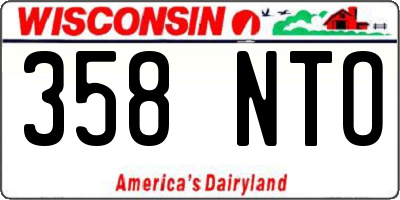 WI license plate 358NTO