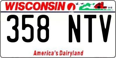 WI license plate 358NTV