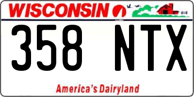 WI license plate 358NTX