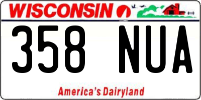 WI license plate 358NUA