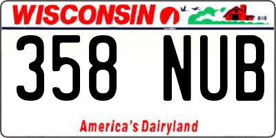 WI license plate 358NUB