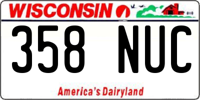 WI license plate 358NUC