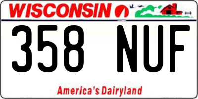 WI license plate 358NUF