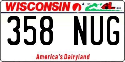 WI license plate 358NUG