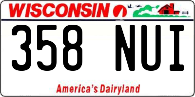 WI license plate 358NUI