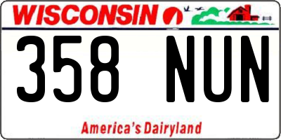 WI license plate 358NUN