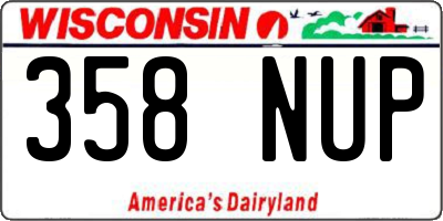 WI license plate 358NUP